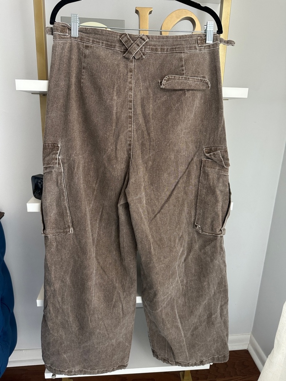 12th Tribe Brown Cargo Pants - Washed Tan Brown Utility - Picture 5 of 5